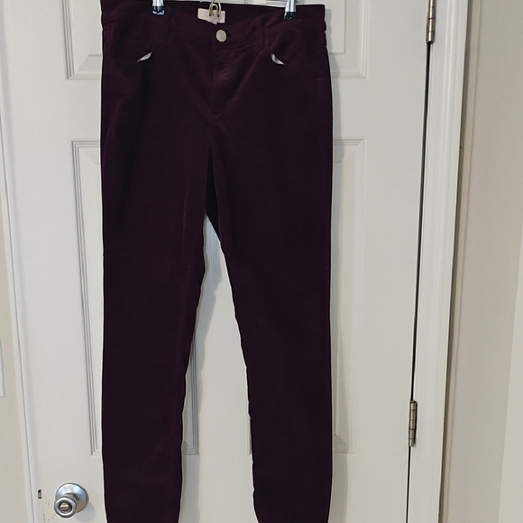 LOFT Burgundy 5 Pocket Corduroy Straight Leg - Picture 1 of 5